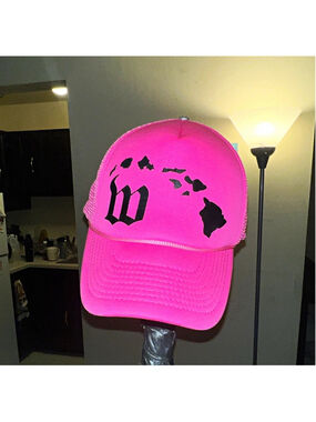 Pink Trucker Hat Mesh Back Adjustable Graphic Print Unisex Adults One Size